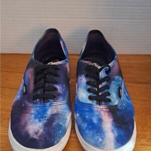 Vans Galaxy Print Lace-Up Sneakers Women’s 9.5/Men’s 8 Cosmic Space Shoes